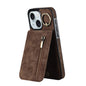 Retro Ring and Zipper RFID Card Slot Phone Case, For iPhone 15