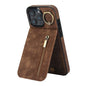 Retro Ring and Zipper RFID Card Slot Phone Case, For iPhone 17, For iPhone Air, For iPhone 16 Pro Max