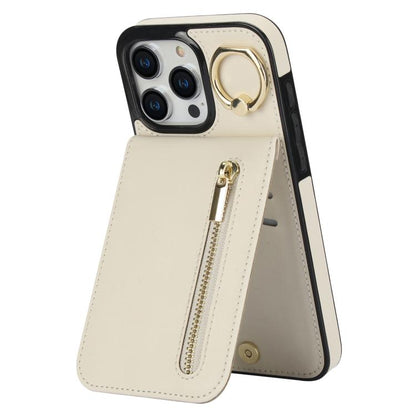 Retro Ring and Zipper RFID Card Slot Phone Case, For iPhone 17, For iPhone Air, For iPhone 16 Pro Max