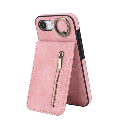 Retro Ring and Zipper RFID Card Slot Phone Case, For iPhone 18 Pro / 17 Pro, For iPhone 18 Pro Max / 17 Pro Max, For iPhone 17e / 16e