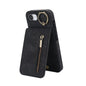 Retro Ring and Zipper RFID Card Slot Phone Case, For iPhone 18 Pro / 17 Pro, For iPhone 18 Pro Max / 17 Pro Max, For iPhone 17e / 16e