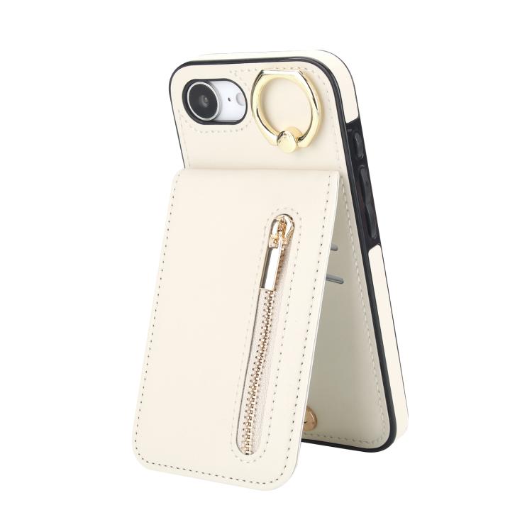 Retro Ring and Zipper RFID Card Slot Phone Case, For iPhone 17e / 16e, For iPhone 17 Pro Max, For iPhone 17 Pro