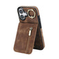 Retro Ring and Zipper RFID Card Slot Phone Case, For iPhone 17, For iPhone Air, For iPhone 16 Pro Max