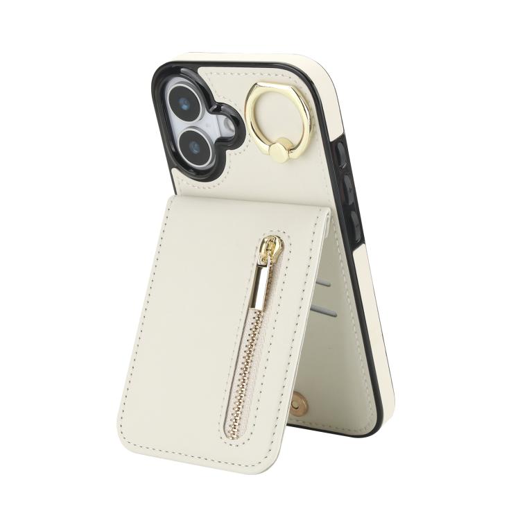 Retro Ring and Zipper RFID Card Slot Phone Case, For iPhone 17, For iPhone Air, For iPhone 16 Pro Max