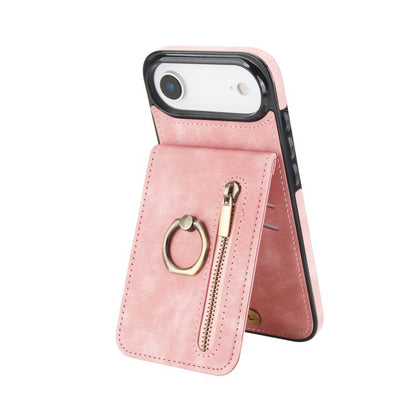 Retro Ring and Zipper RFID Card Slot Phone Case, For iPhone 17, For iPhone Air, For iPhone 16 Pro Max
