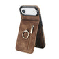 Retro Ring and Zipper RFID Card Slot Phone Case, For iPhone 17, For iPhone Air, For iPhone 16 Pro Max