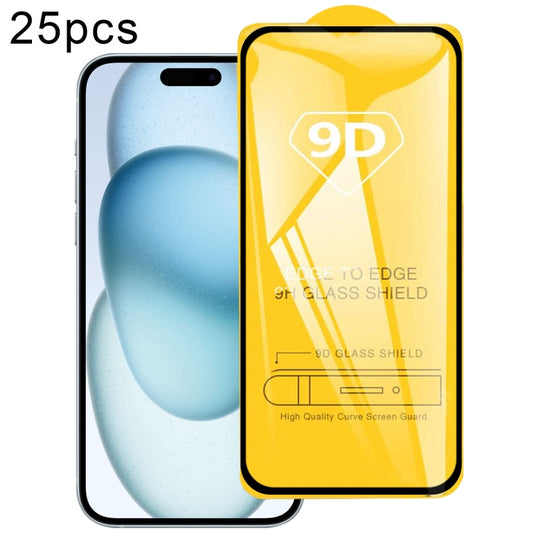 25pcs 9D Full Glue Screen Tempered Glass Film