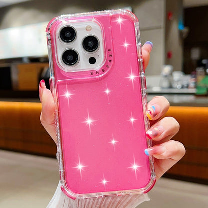 Glitter Powder 3-in-1 TPU + PC Phone Case, For iPhone 16 Pro Max, For iPhone 16 Pro, For iPhone 16 Plus, For iPhone 16, For iPhone 15 Pro Max, For iPhone 15 Pro