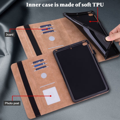 Solid Color Stripe Embossed Leather Tablet Case