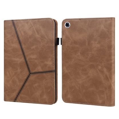 Solid Color Stripe Embossed Leather Tablet Case