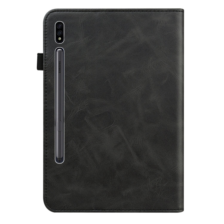 Solid Color Stripe Embossed Leather Tablet Case, For Samsung Galaxy Tab S9+ / S9 FE+, For Samsung Galaxy Tab S9 / S9 FE, For Samsung Galaxy Tab A9+, For Samsung Galaxy Tab A9