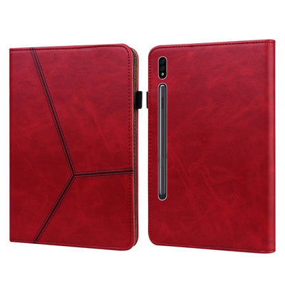 Solid Color Stripe Embossed Leather Tablet Case, For Samsung Galaxy Tab S9+ / S9 FE+, For Samsung Galaxy Tab S9 / S9 FE, For Samsung Galaxy Tab A9+, For Samsung Galaxy Tab A9