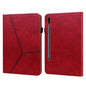 Solid Color Stripe Embossed Leather Tablet Case