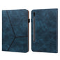 Solid Color Stripe Embossed Leather Tablet Case