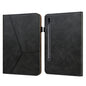 Solid Color Stripe Embossed Leather Tablet Case