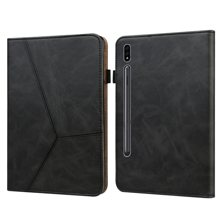 Solid Color Stripe Embossed Leather Tablet Case, For Samsung Galaxy Tab S7 / S8