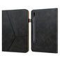 Solid Color Stripe Embossed Leather Tablet Case, For Samsung Galaxy Tab S7 / S8