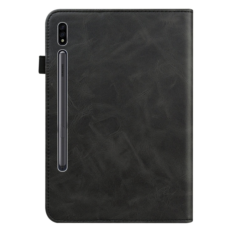 Solid Color Stripe Embossed Leather Tablet Case, For Samsung Galaxy Tab S7 / S8