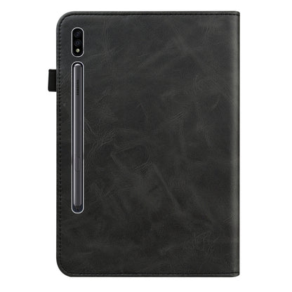 Solid Color Stripe Embossed Leather Tablet Case, For Samsung Galaxy Tab S7 / S8