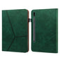 Solid Color Stripe Embossed Leather Tablet Case, For Samsung Galaxy Tab S7 / S8