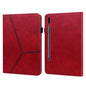 Solid Color Stripe Embossed Leather Tablet Case, For Samsung Galaxy Tab S7 / S8