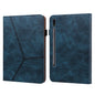 Solid Color Stripe Embossed Leather Tablet Case