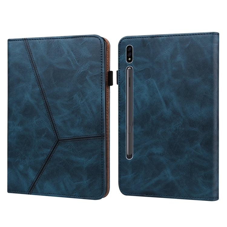 Solid Color Stripe Embossed Leather Tablet Case, For Samsung Galaxy Tab S7 / S8