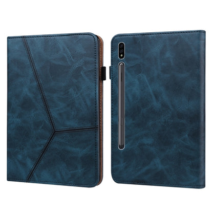 Solid Color Stripe Embossed Leather Tablet Case, For Samsung Galaxy Tab S7 / S8