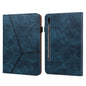 Solid Color Stripe Embossed Leather Tablet Case, For Samsung Galaxy Tab S7 / S8