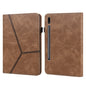 Solid Color Stripe Embossed Leather Tablet Case, For Samsung Galaxy Tab S7 / S8
