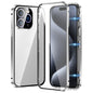 Magnetic Double-buckle HD Tempered Glass Phone Case, For iPhone 16 Plus, For iPhone 16, For iPhone 15 Pro Max, For iPhone 15 Pro