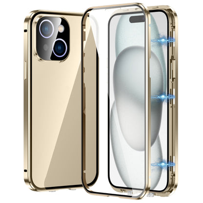 Magnetic Double-buckle HD Tempered Glass Phone Case, For iPhone 15 Plus, For iPhone 15, For iPhone 13 Pro Max, For iPhone 13 Pro