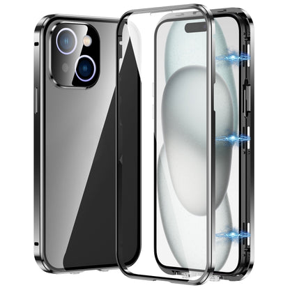 Magnetic Double-buckle HD Tempered Glass Phone Case, For iPhone 15 Plus, For iPhone 15, For iPhone 13 Pro Max, For iPhone 13 Pro