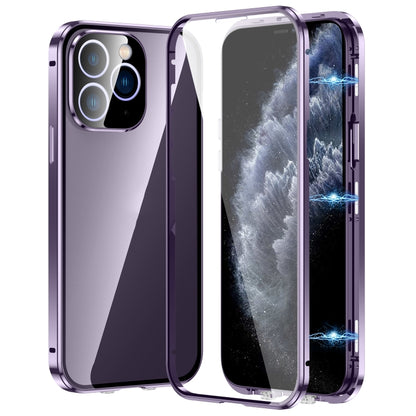 Magnetic Double-buckle HD Tempered Glass Phone Case, For iPhone 11 Pro Max, For iPhone 11, For iPhone 11 Pro