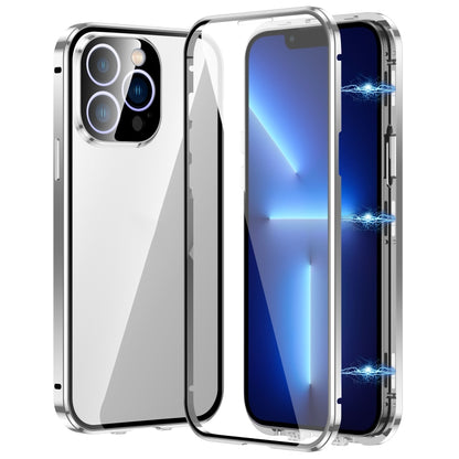 Magnetic Double-buckle HD Tempered Glass Phone Case, For iPhone 15 Plus, For iPhone 15, For iPhone 13 Pro Max, For iPhone 13 Pro