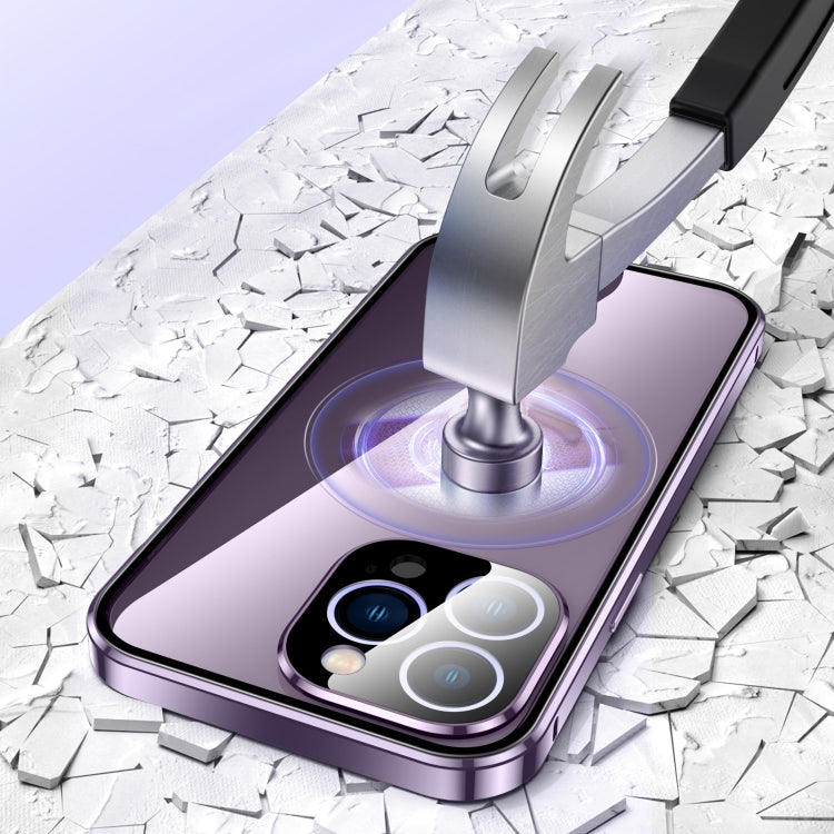 Magnetic Double-buckle HD Tempered Glass Phone Case, For iPhone 16 Plus, For iPhone 16, For iPhone 15 Pro Max, For iPhone 15 Pro
