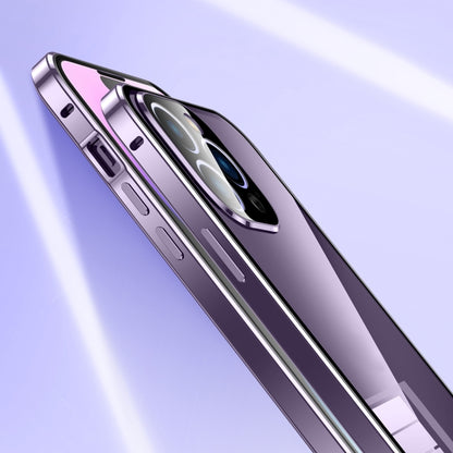 Magnetic Double-buckle HD Tempered Glass Phone Case, For iPhone 16 Plus, For iPhone 16, For iPhone 15 Pro Max, For iPhone 15 Pro