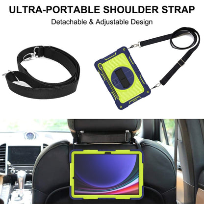 360 Degree Rotation PC Contrast Silicone Tablet Case, For Samsung Galaxy Tab S9, For Samsung Galaxy Tab S9+