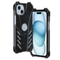 R-JUST Batman Hollow Metal Phone Protective Case, For iPhone 16 Pro Max, For iPhone 16 Pro, For iPhone 16 Plus, For iPhone 16, For iPhone 15 Pro Max, For iPhone 15 Pro, For iPhone 15 Plus, For iPhone 15
