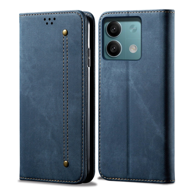 Denim Texture Casual Style Horizontal Flip Leather Case