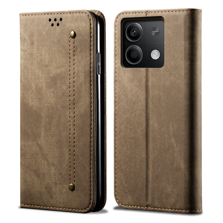 Denim Texture Casual Style Horizontal Flip Leather Case, For Xiaomi Redmi 13 4G Global, For Xiaomi Redmi Turbo 3, For Xiaomi Redmi Note 13 4G Global, For Xiaomi Redmi 13C 5G Global, For Xiaomi Redmi K70E, For Xiaomi Redmi Note 13R Pro