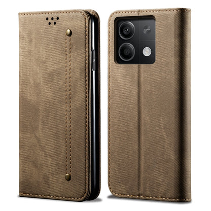 Denim Texture Casual Style Horizontal Flip Leather Case, For Xiaomi Redmi 13 4G Global, For Xiaomi Redmi Turbo 3, For Xiaomi Redmi Note 13 4G Global, For Xiaomi Redmi 13C 5G Global, For Xiaomi Redmi K70E, For Xiaomi Redmi Note 13R Pro