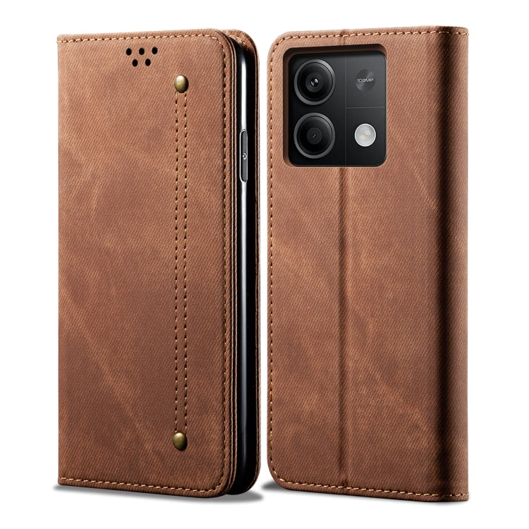 Denim Texture Casual Style Horizontal Flip Leather Case, For Xiaomi Redmi 13 4G Global, For Xiaomi Redmi Turbo 3, For Xiaomi Redmi Note 13 4G Global, For Xiaomi Redmi 13C 5G Global, For Xiaomi Redmi K70E, For Xiaomi Redmi Note 13R Pro