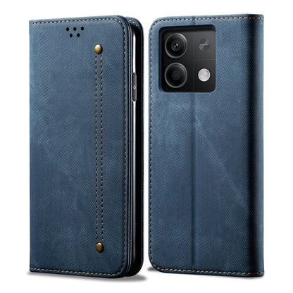 Denim Texture Casual Style Horizontal Flip Leather Case, For Xiaomi Redmi 13 4G Global, For Xiaomi Redmi Turbo 3, For Xiaomi Redmi Note 13 4G Global, For Xiaomi Redmi 13C 5G Global, For Xiaomi Redmi K70E, For Xiaomi Redmi Note 13R Pro
