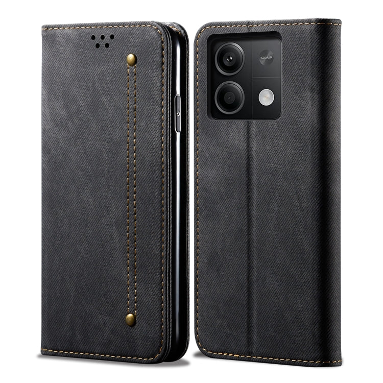Denim Texture Casual Style Horizontal Flip Leather Case, For Xiaomi Redmi 13 4G Global, For Xiaomi Redmi Turbo 3, For Xiaomi Redmi Note 13 4G Global, For Xiaomi Redmi 13C 5G Global, For Xiaomi Redmi K70E, For Xiaomi Redmi Note 13R Pro