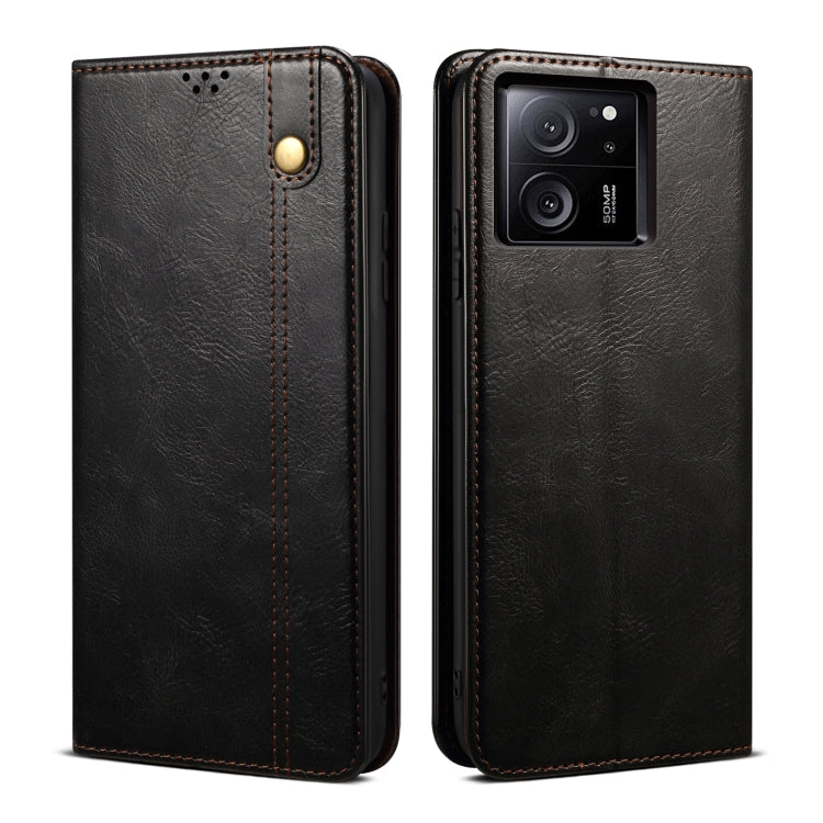 Oil Wax Crazy Horse Texture Leather Phone Case