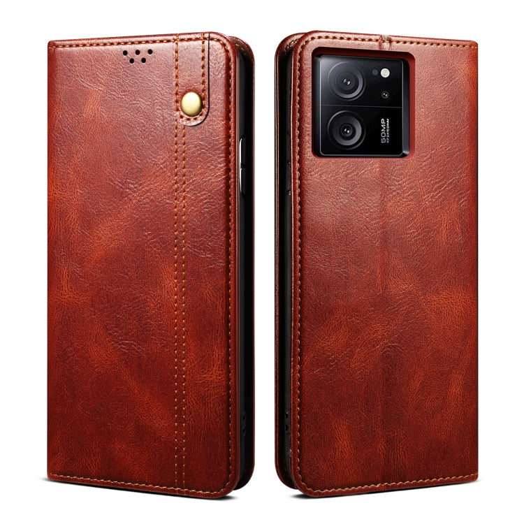 Oil Wax Crazy Horse Texture Leather Phone Case