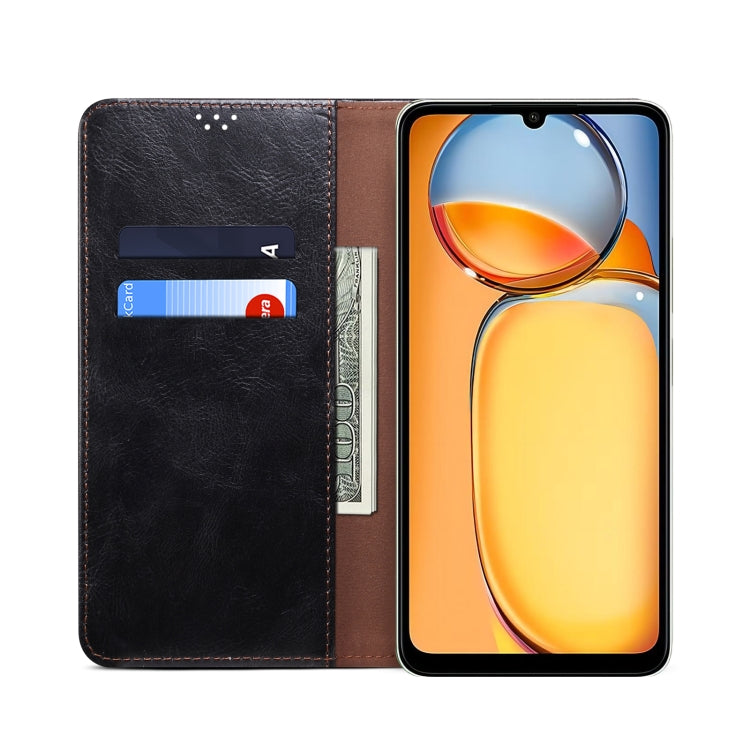 Oil Wax Crazy Horse Texture Leather Phone Case