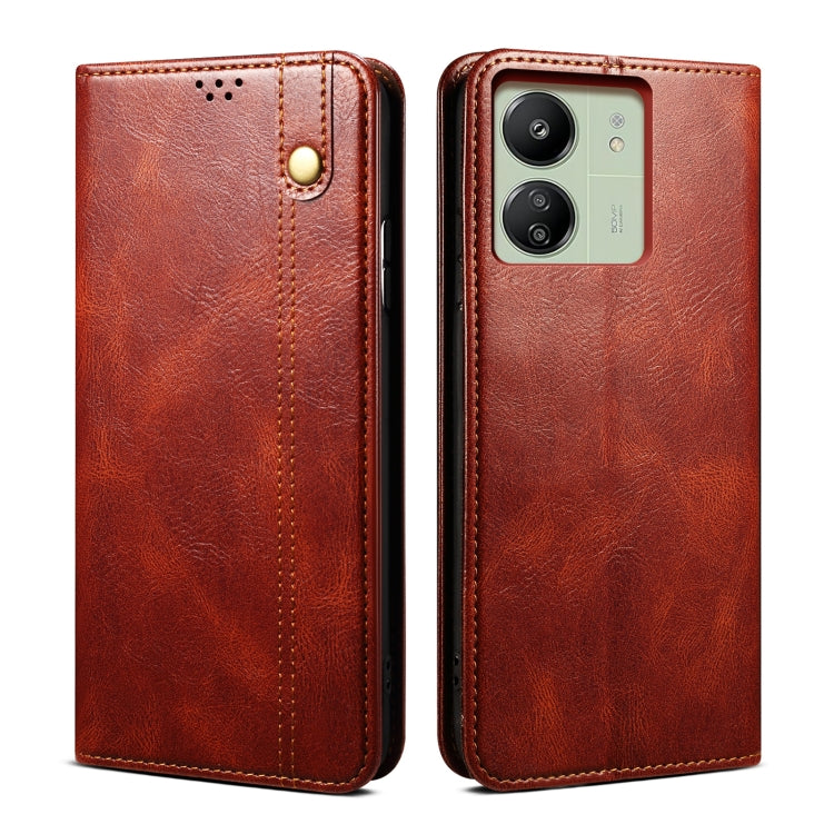 Oil Wax Crazy Horse Texture Leather Phone Case