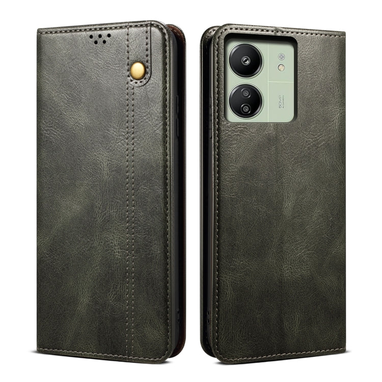 Oil Wax Crazy Horse Texture Leather Phone Case